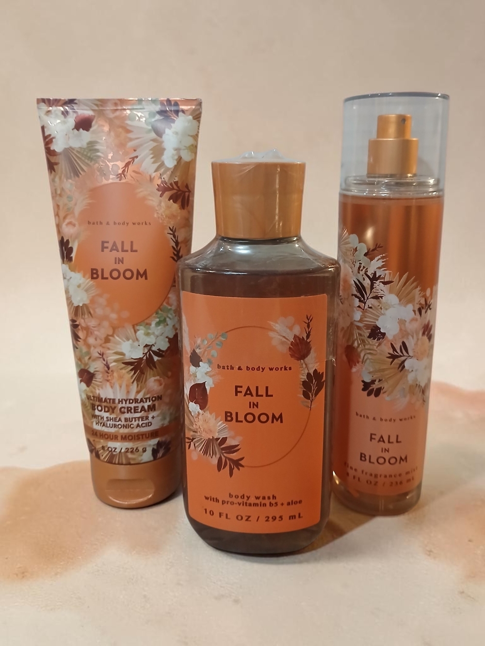 Bath & Body Works Fall In Bloom Body Wash & Mist Set - Peach Orange Floral